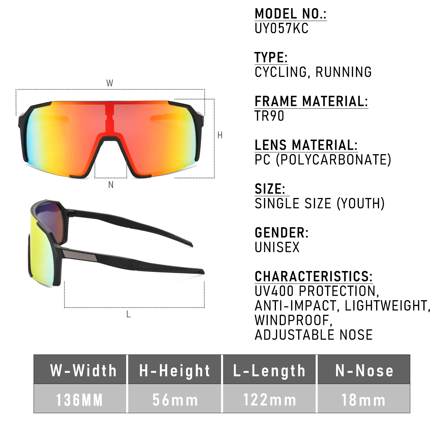 Usom Three Lens Tr90 Frame Outdoor Sport Sunglasses for Driving
